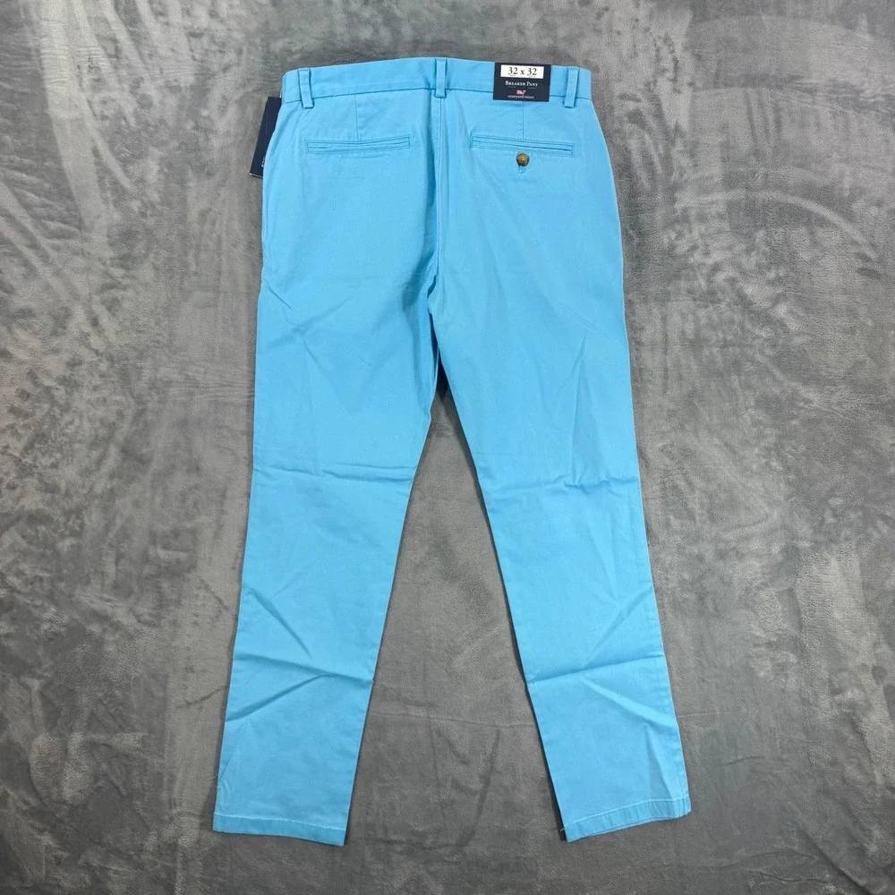 New Vineyard Vines Breaker Pant Mens 32x32 Blue Bird Stretch Chino Trousers